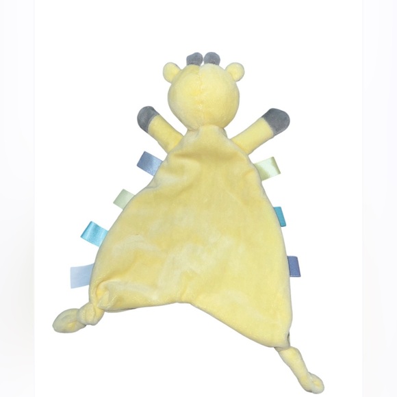 Walgreens Yellow Moon & Stars Giraffe Knotted Security Blanket Lovey Satin Tags